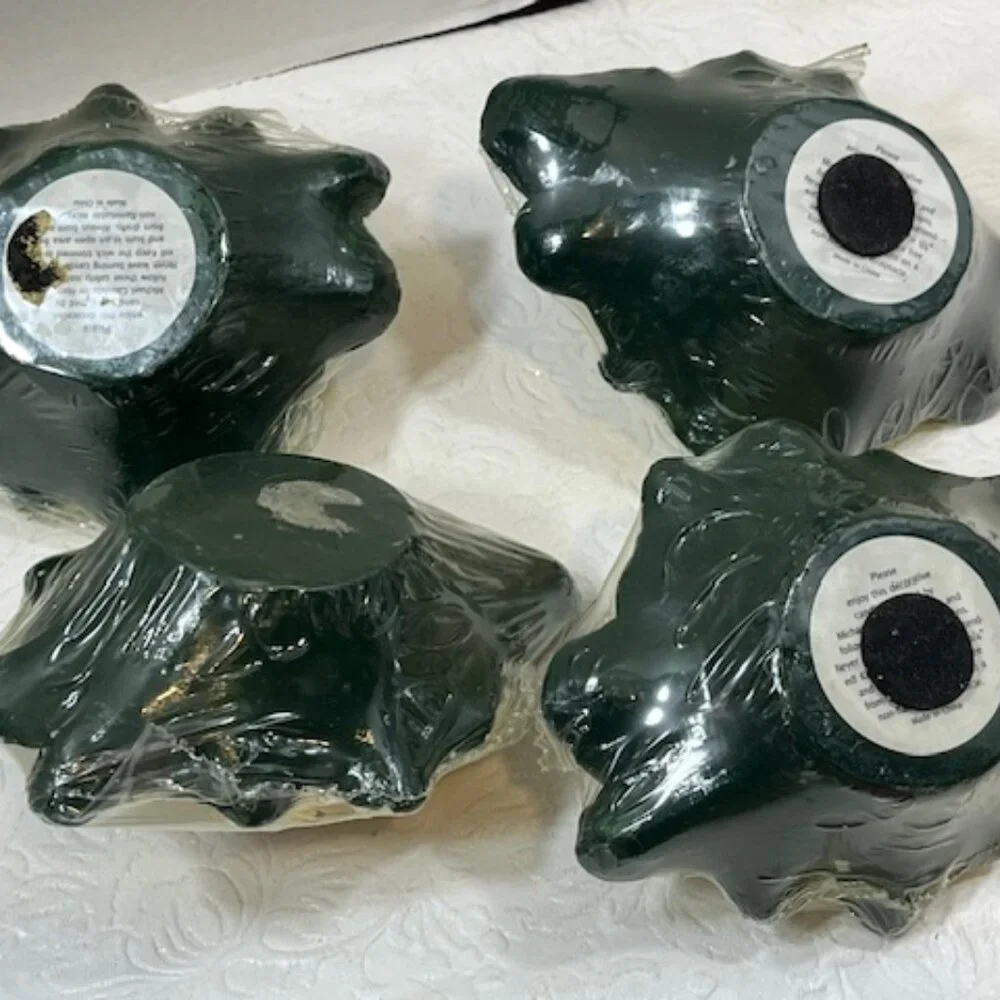 VTG 4 White Magnolia Floating Floral Candles Michael Coffindaffer 5.5